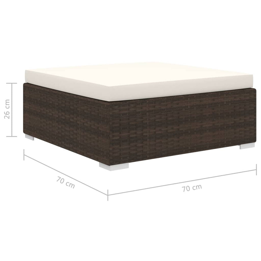 10-Delige Loungeset Met Kussens Poly Rattan Bruin