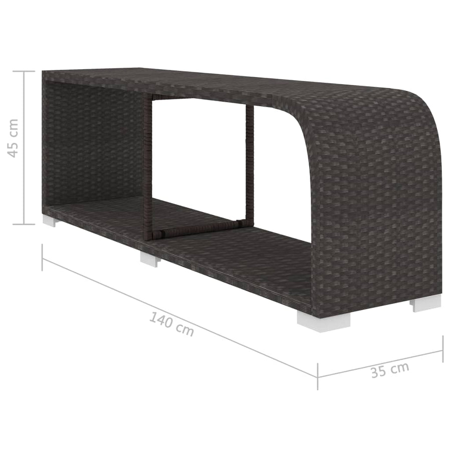 Loungeset Met Kussens Poly Rattan Zwart en wit