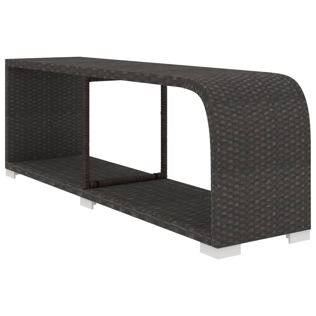 Loungeset Met Kussens Poly Rattan Zwart en wit