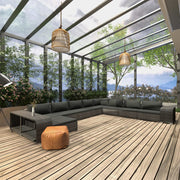 Loungeset 11-delig poly rattan grijs