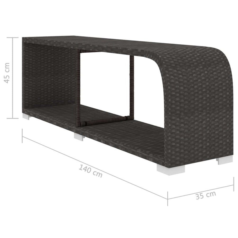 11-Delige Loungeset Met Kussens Poly Rattan Zwart