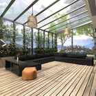 Loungeset 11-delig poly rattan zwart