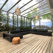 Loungeset 11-delig poly rattan zwart