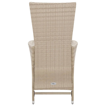 -Delige Tuinset Met Kussens Poly Rattan Beige 7 150 cm tafellengte