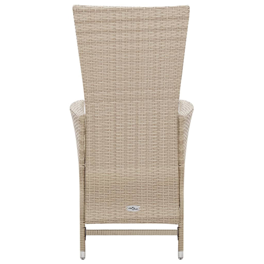 -Delige Tuinset Met Kussens Poly Rattan Beige 7 150 cm tafellengte