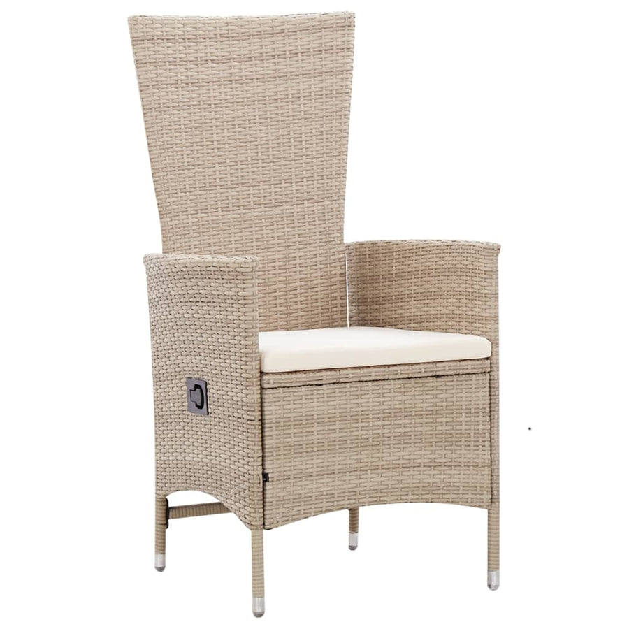-Delige Tuinset Met Kussens Poly Rattan Beige 7 150 cm tafellengte