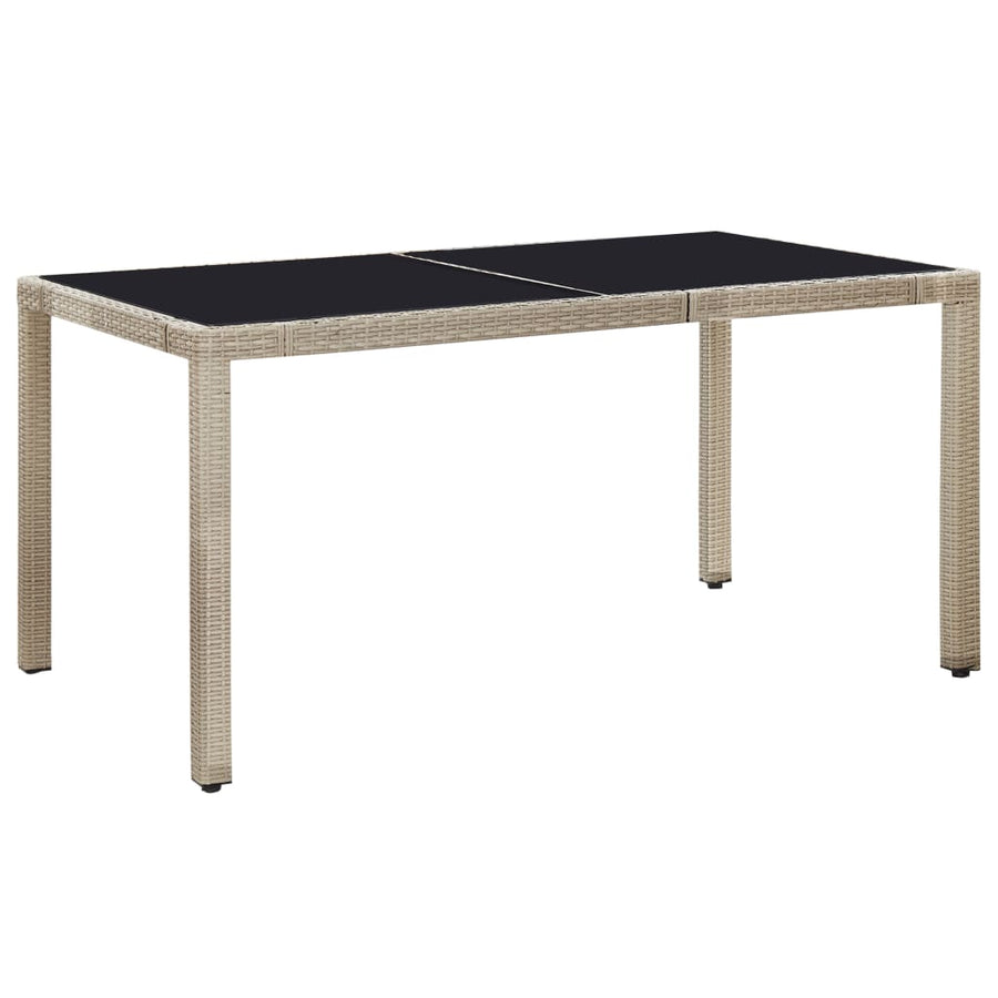 -Delige Tuinset Met Kussens Poly Rattan Beige 7 150 cm tafellengte