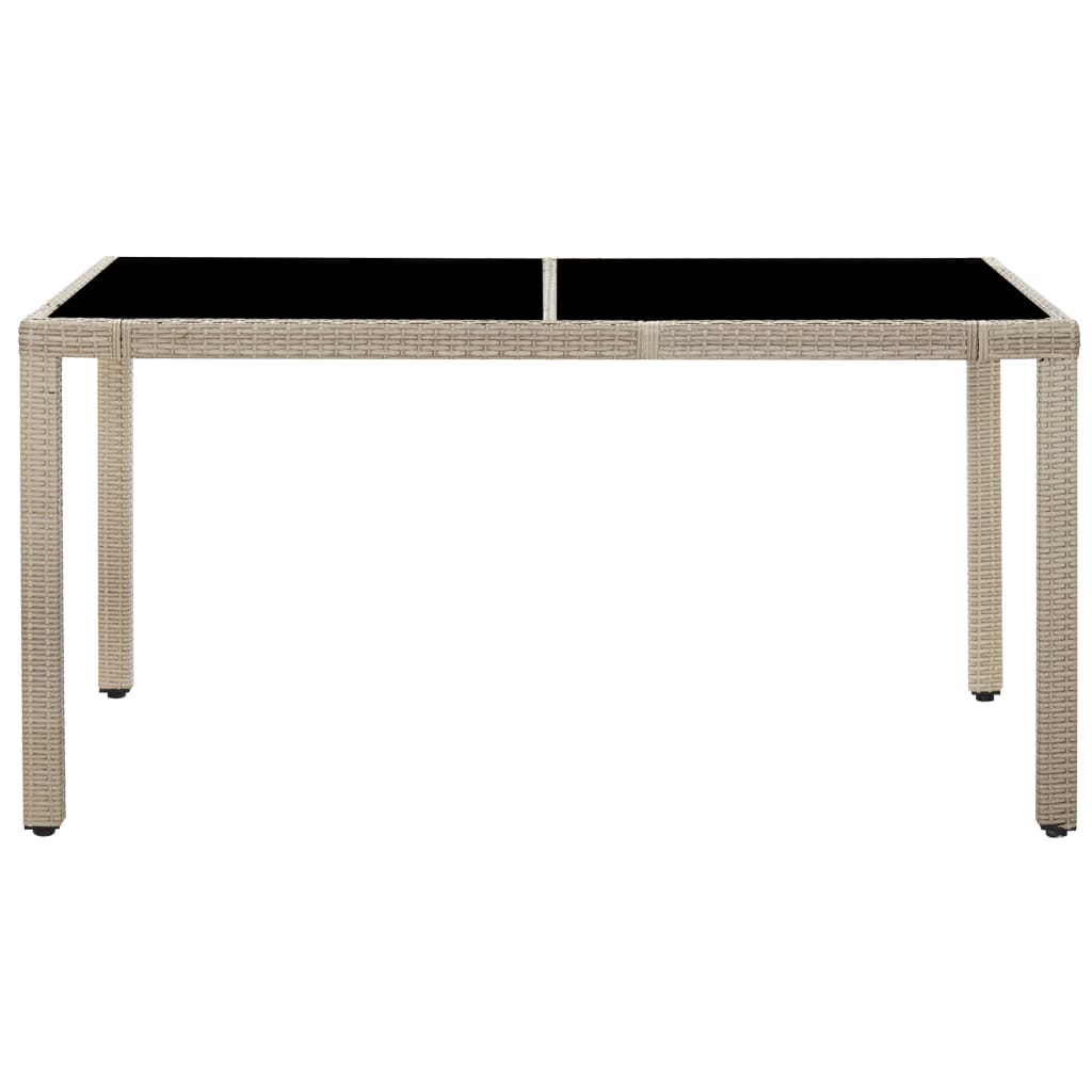-Delige Tuinset Met Kussens Poly Rattan Beige 7 150 cm tafellengte