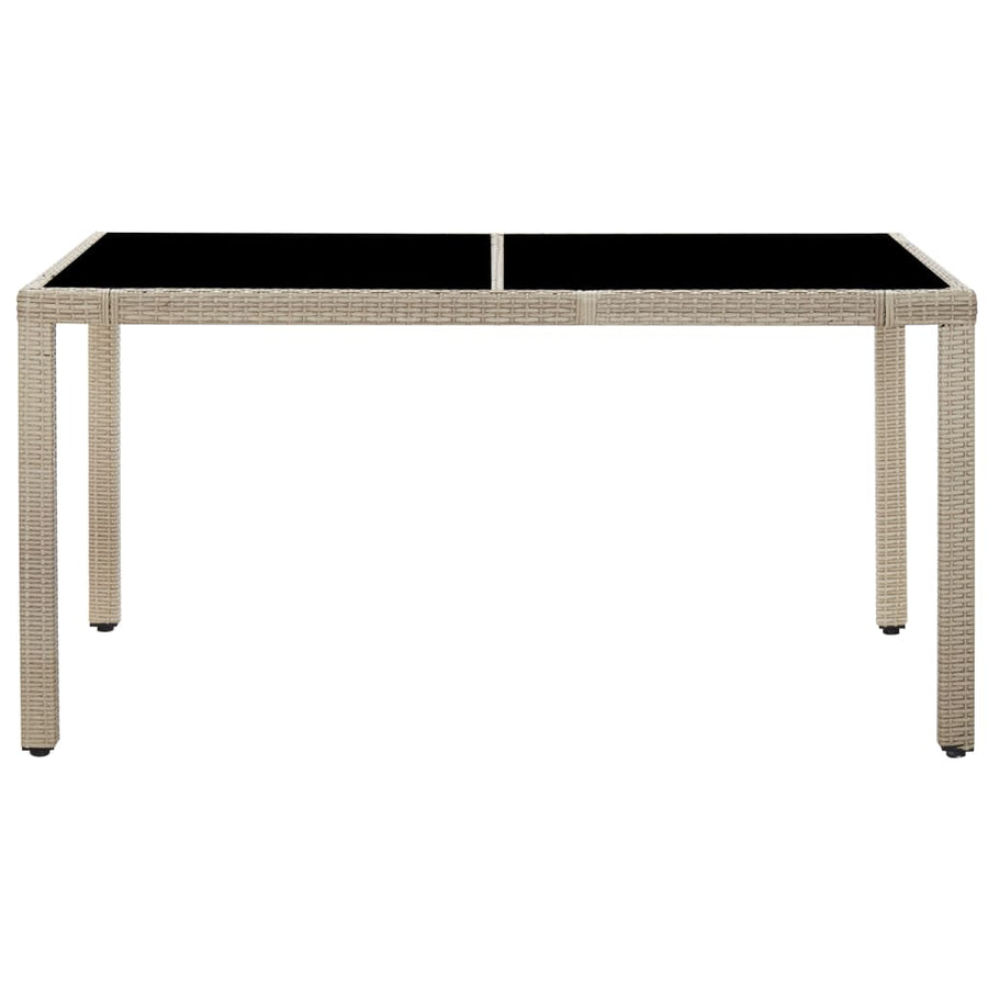 -Delige Tuinset Met Kussens Poly Rattan Beige 7 150 cm tafellengte