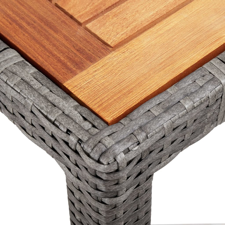9-Delige Tuinset Met Kussens Poly Rattan Grijs