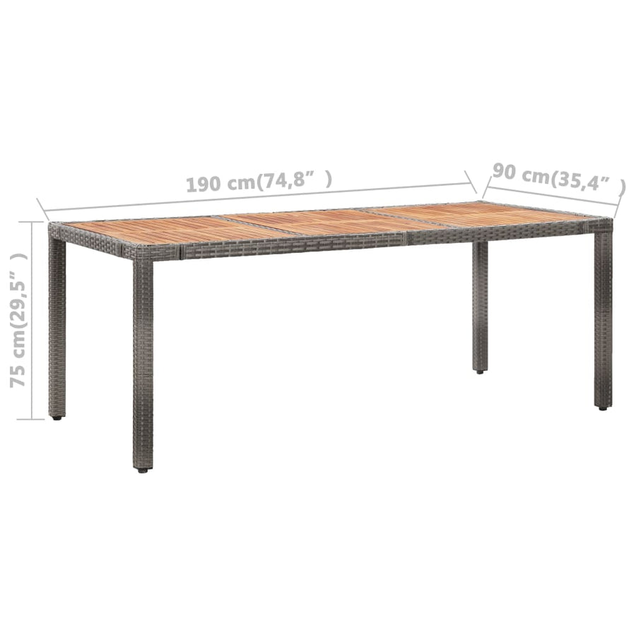9-Delige Tuinset Met Kussens Poly Rattan Grijs