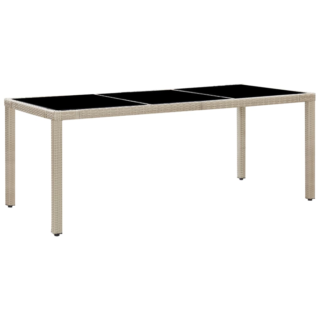 -Delige Tuinset Met Kussens Poly Rattan Beige 9 190 cm tafellengte