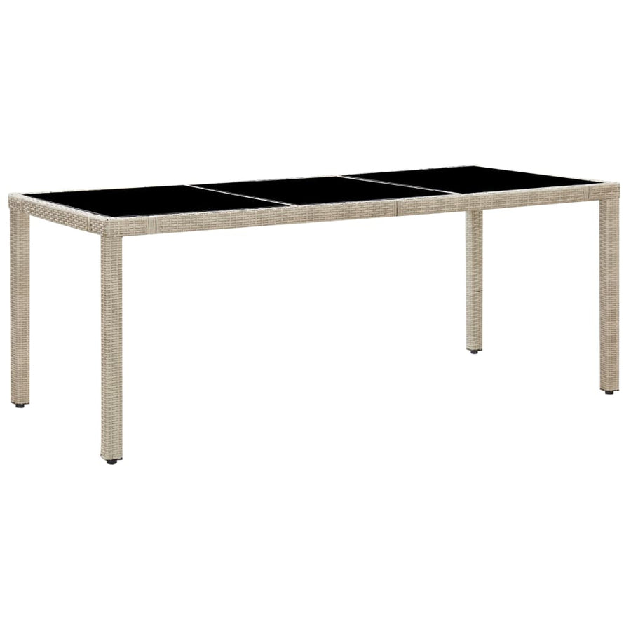 -Delige Tuinset Met Kussens Poly Rattan Beige 9 190 cm tafellengte