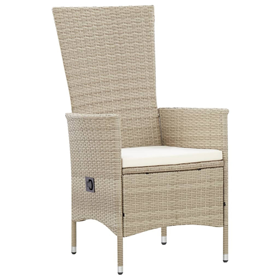 -Delige Tuinset Met Kussens Poly Rattan Beige 9 190 cm tafellengte