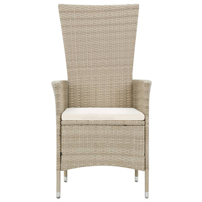 -Delige Tuinset Met Kussens Poly Rattan Beige 9 190 cm tafellengte