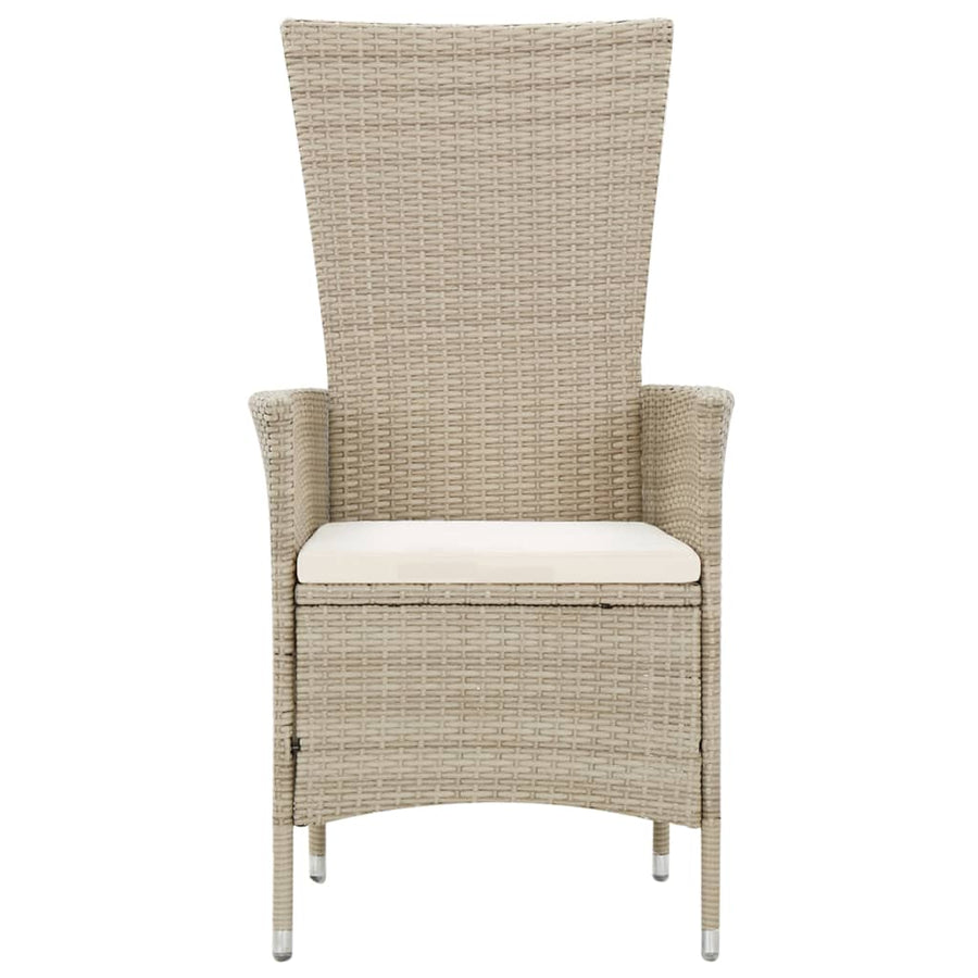 -Delige Tuinset Met Kussens Poly Rattan Beige 9 190 cm tafellengte