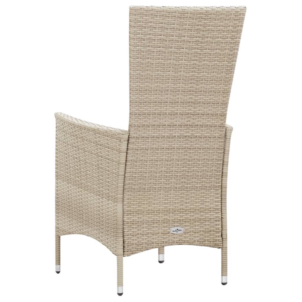 -Delige Tuinset Met Kussens Poly Rattan Beige 9 190 cm tafellengte