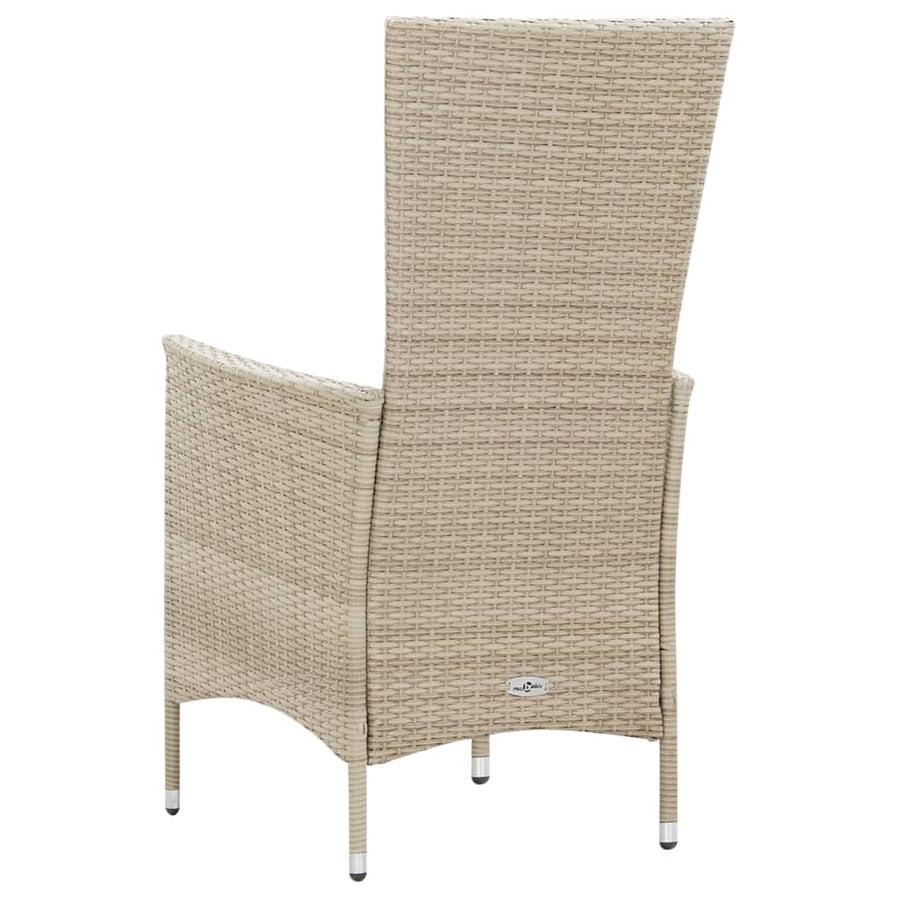 -Delige Tuinset Met Kussens Poly Rattan Beige 9 190 cm tafellengte