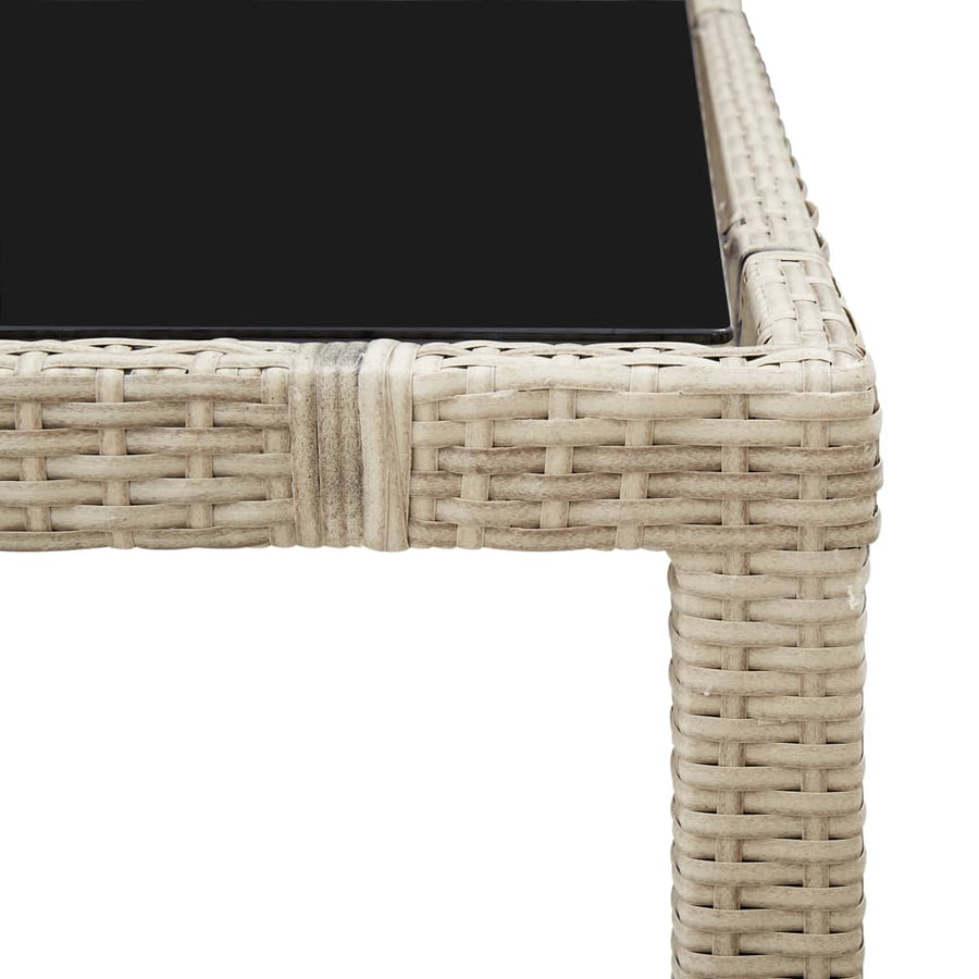 -Delige Tuinset Met Kussens Poly Rattan Beige 9 190 cm tafellengte