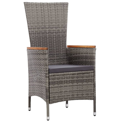 -Delige Tuinset Met Kussens Poly Rattan 9 Grijs