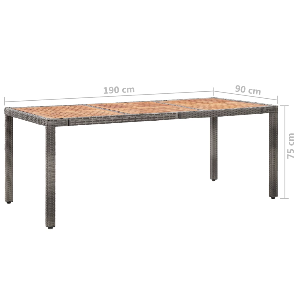 -Delige Tuinset Met Kussens Poly Rattan 9 Grijs
