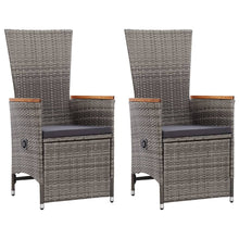 Tuinstoelen Verstelbaar Met Kussens Poly Rattan 1 2 Grijs