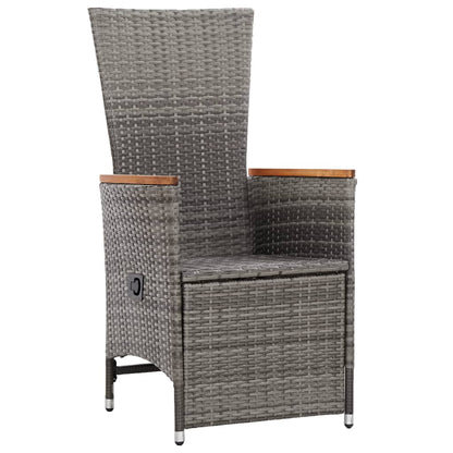 Tuinstoelen Verstelbaar Met Kussens Poly Rattan 1 2 Grijs