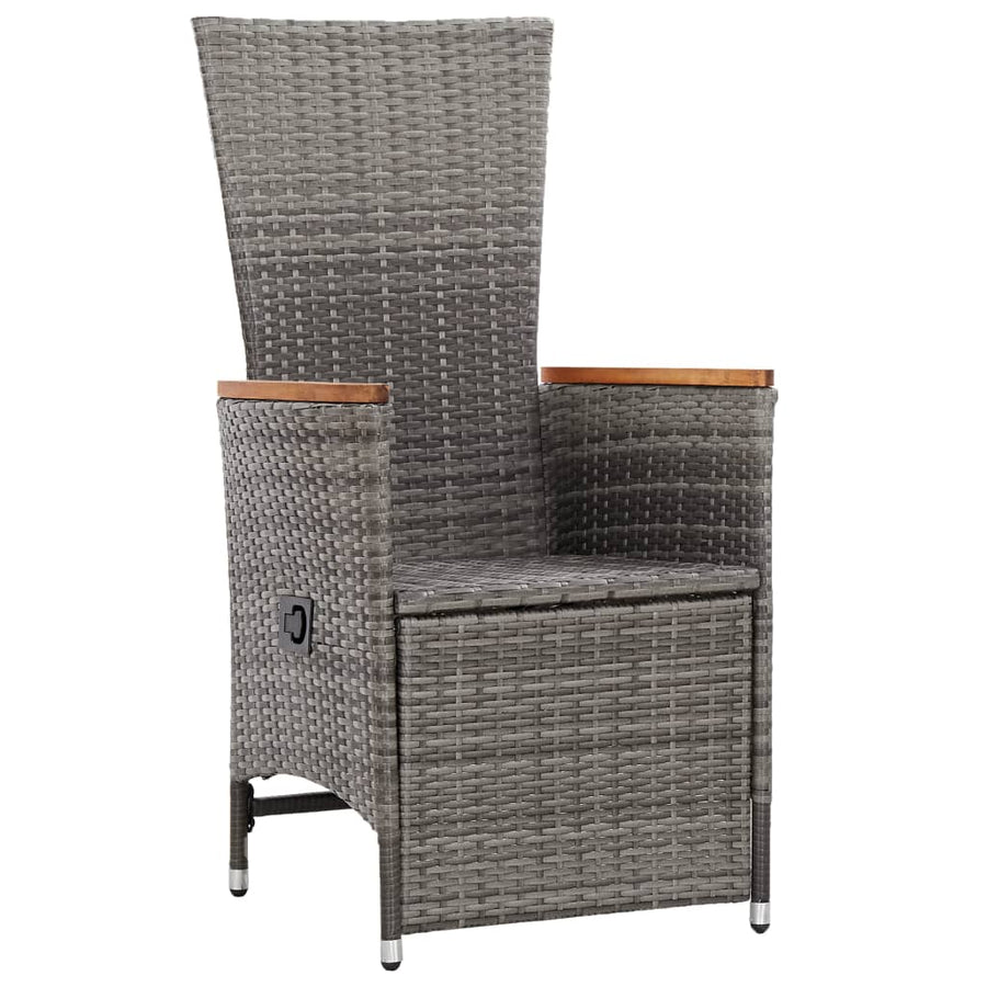 Tuinstoelen Verstelbaar Met Kussens Poly Rattan 1 2 Grijs