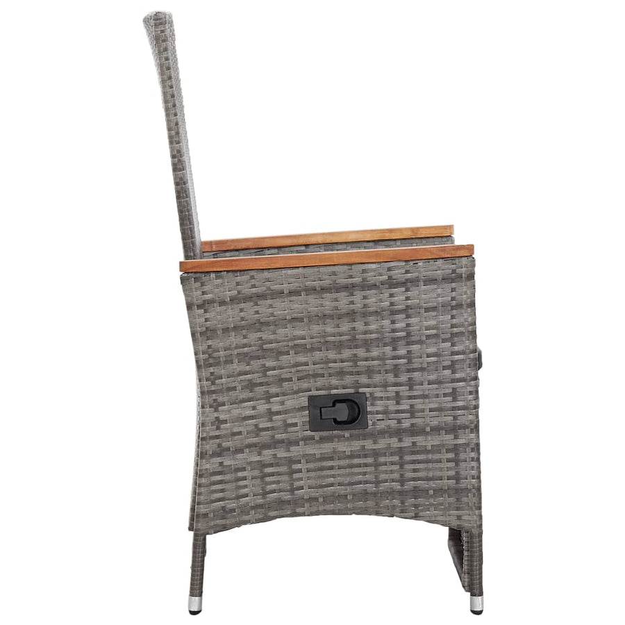 Tuinstoelen Verstelbaar Met Kussens Poly Rattan 1 2 Grijs