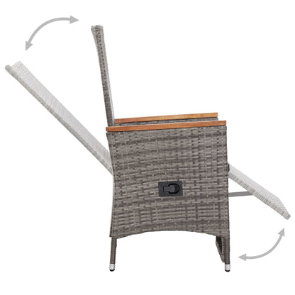 Tuinstoelen Verstelbaar Met Kussens Poly Rattan 1 2 Grijs