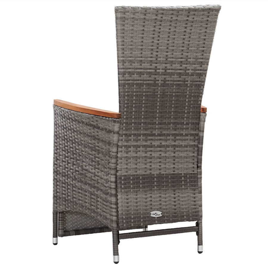 Tuinstoelen Verstelbaar Met Kussens Poly Rattan 1 2 Grijs