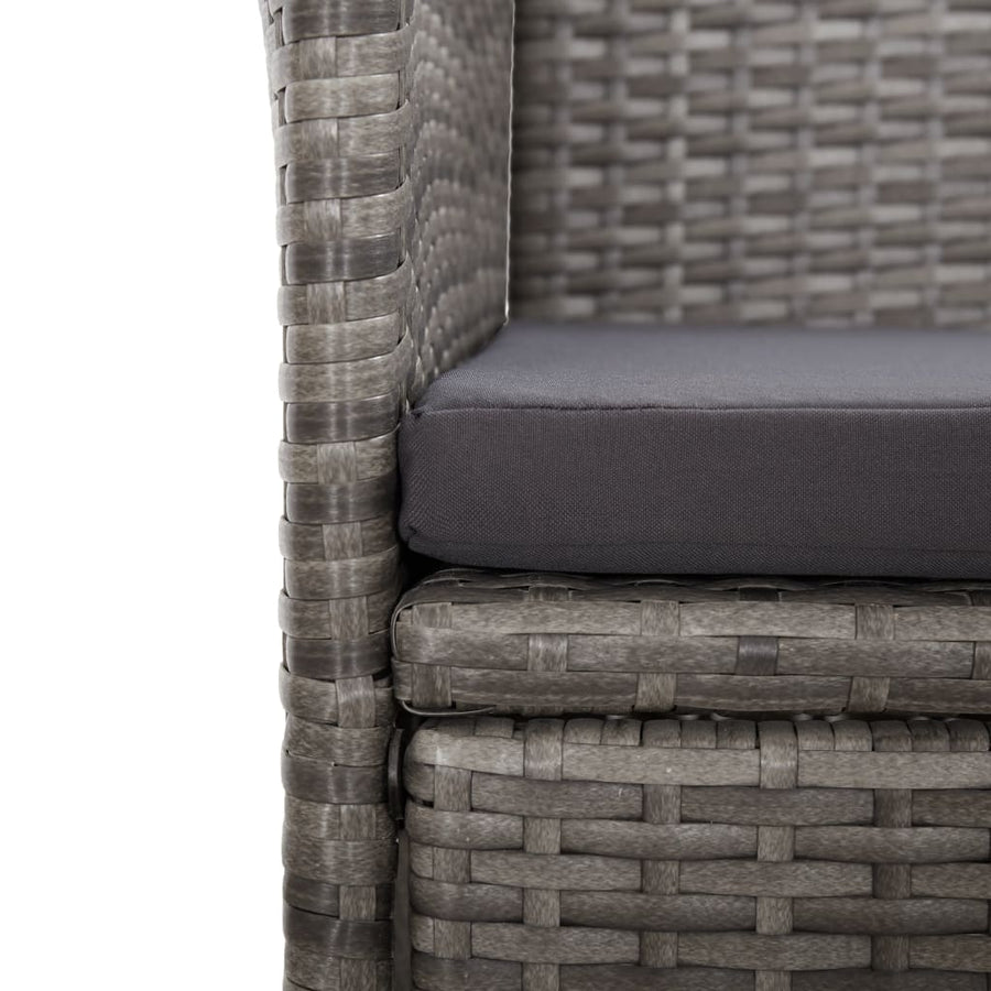 Tuinstoelen Verstelbaar Met Kussens Poly Rattan 1 2 Grijs