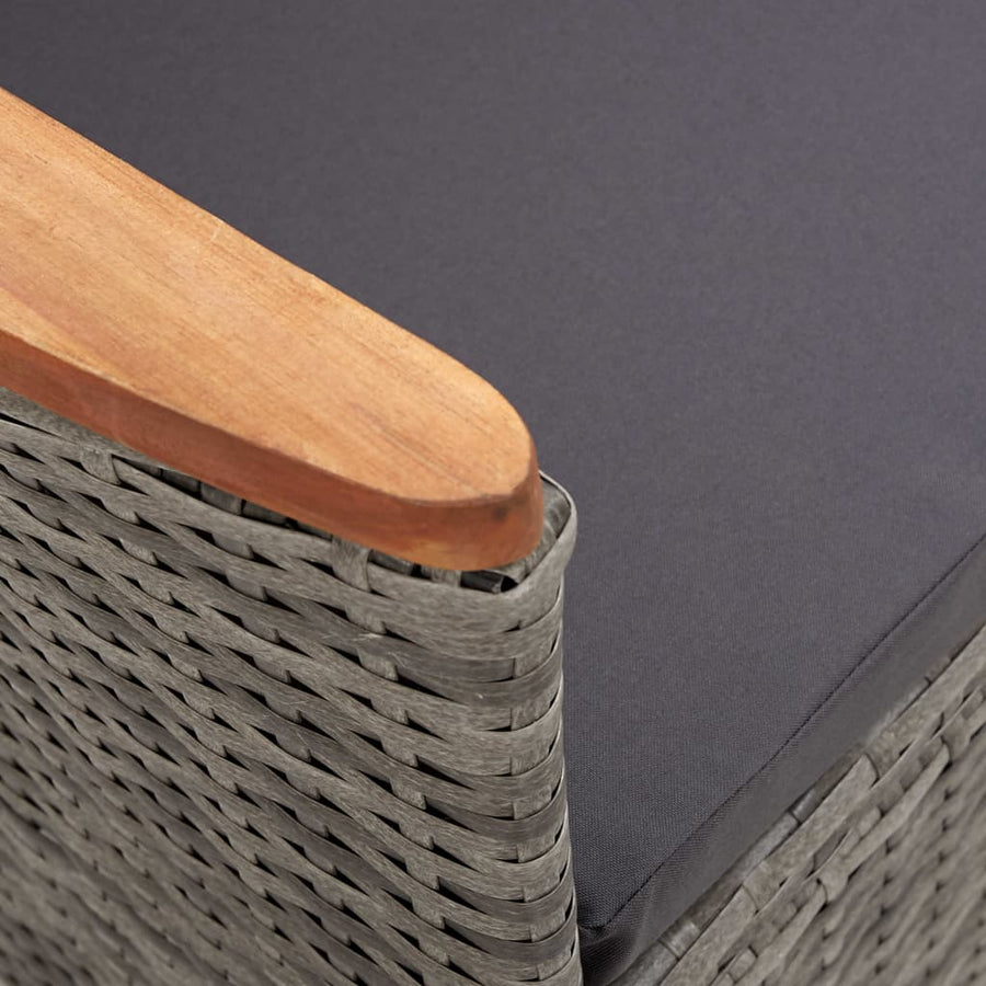 Tuinstoelen Verstelbaar Met Kussens Poly Rattan 1 2 Grijs