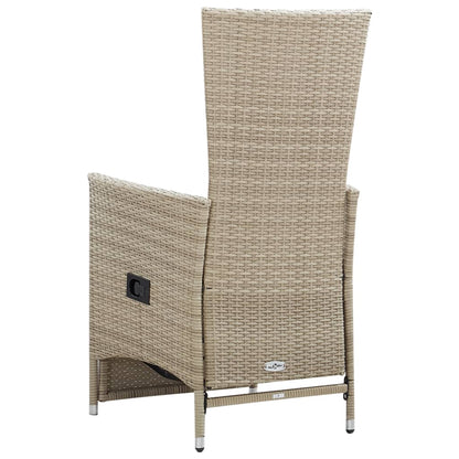 Tuinstoelen Verstelbaar Met Kussens Poly Rattan 1 2 Beige