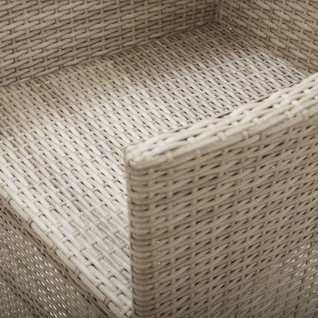 Tuinstoelen Verstelbaar Met Kussens Poly Rattan 1 2 Beige