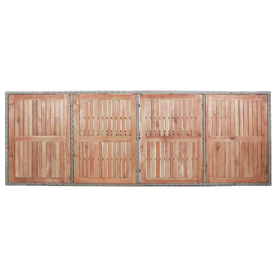 9-delige Tuinset met kussens poly rattan grijs