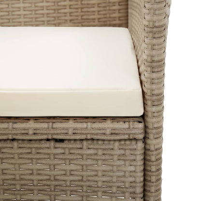 -Delige Tuinset Met Kussens Poly Rattan Beige 9 240 cm tafellengte
