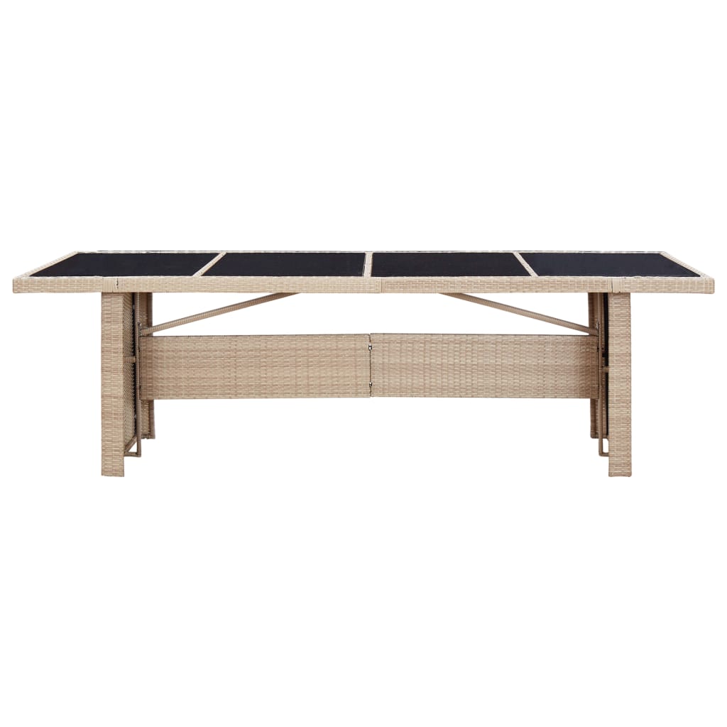 -Delige Tuinset Met Kussens Poly Rattan Beige 9 240 cm tafellengte