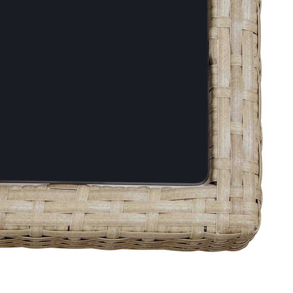 -Delige Tuinset Met Kussens Poly Rattan Beige 9 240 cm tafellengte