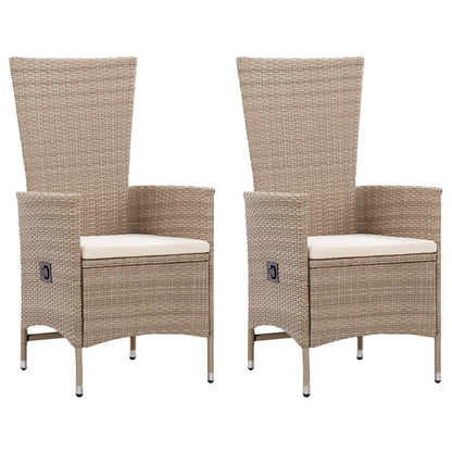 Tuinstoelen Met Kussens Poly Rattan Beige