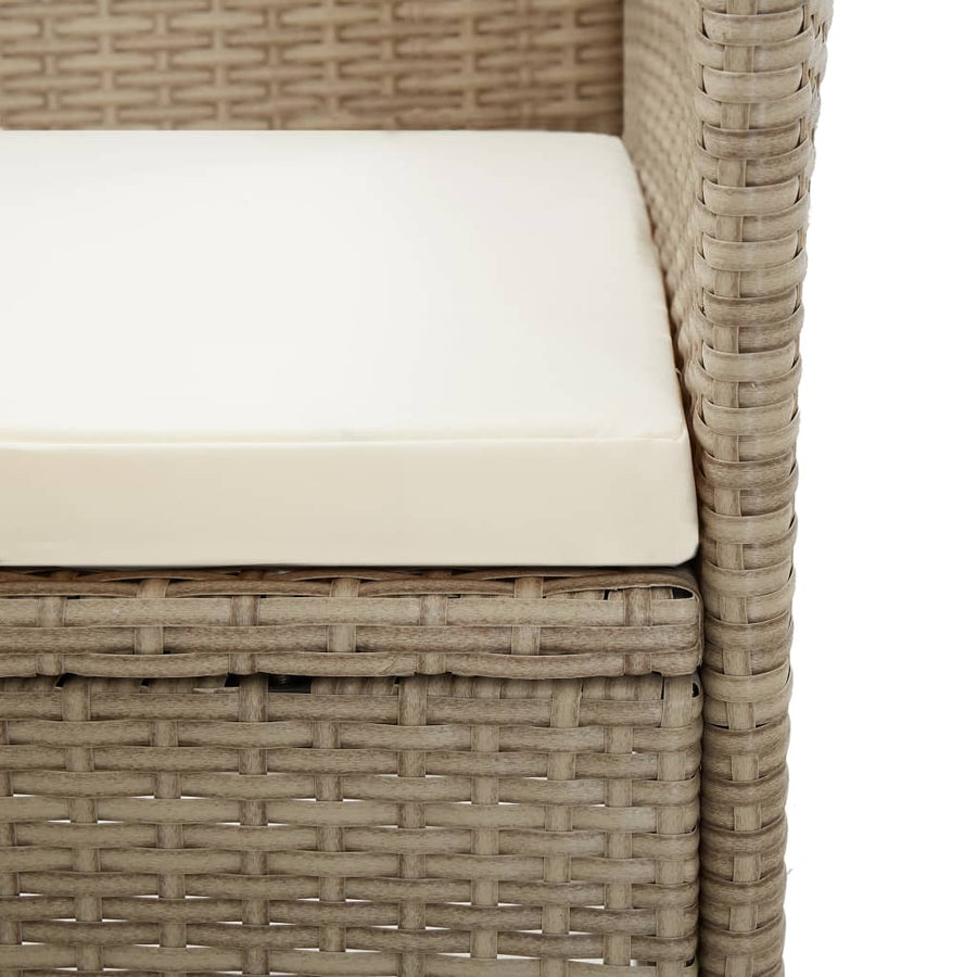 Tuinstoelen Met Kussens Poly Rattan Beige