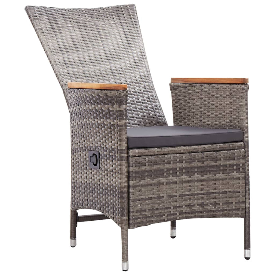 Tuinstoelen Met Kussens Poly Rattan Grijs
