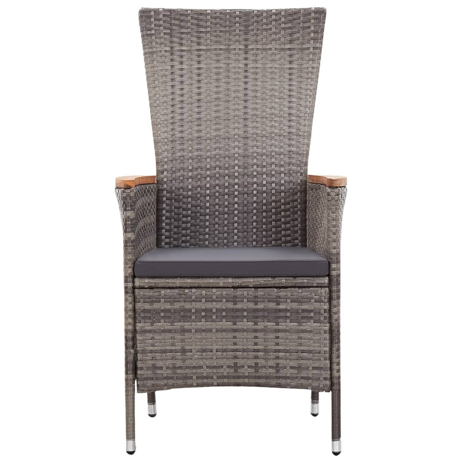 Tuinstoelen Met Kussens Poly Rattan Grijs