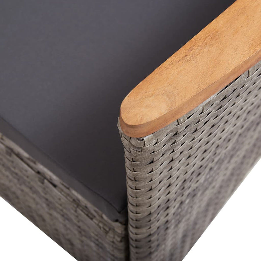 Tuinstoelen Met Kussens Poly Rattan Grijs