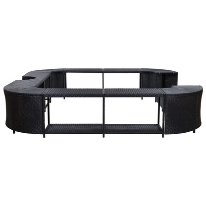 Spa-Ombouw Vierkant 268X268X55 Cm Poly Rattan Zwart