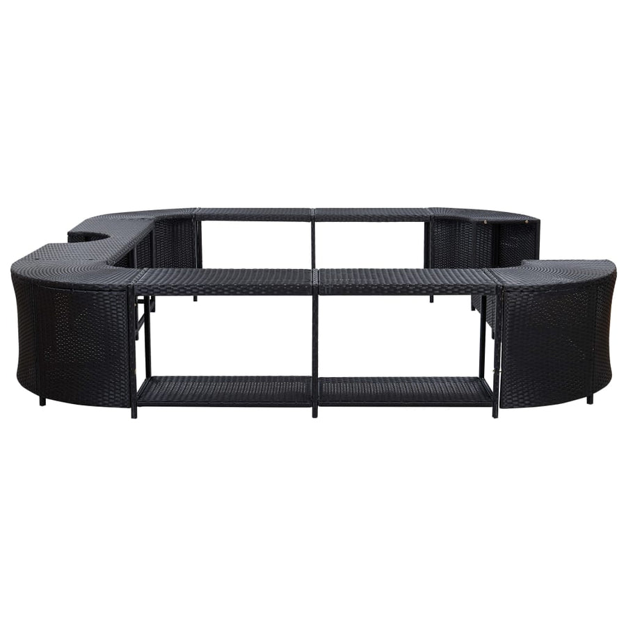 Spa-Ombouw Vierkant 268X268X55 Cm Poly Rattan Zwart