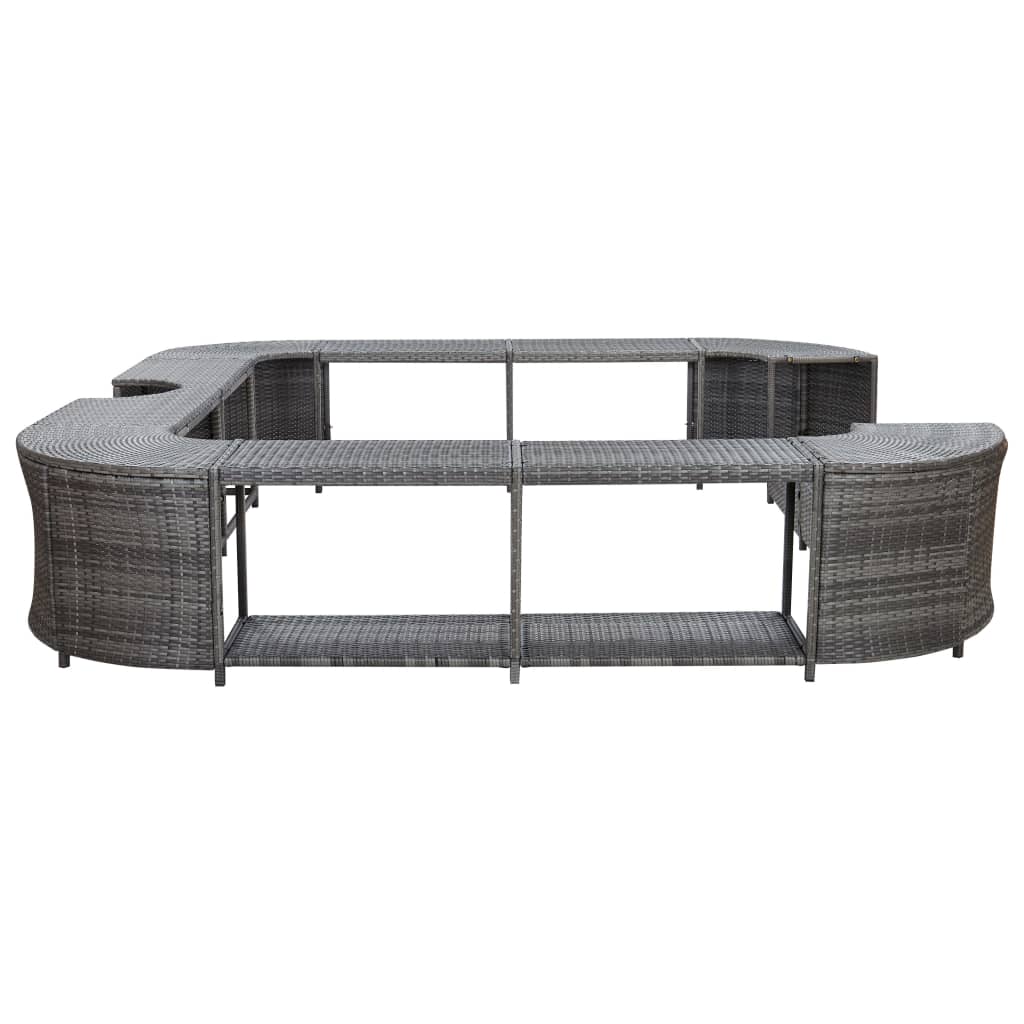 Spa-Ombouw Vierkant 268X268X55 Cm Poly Rattan Grijs