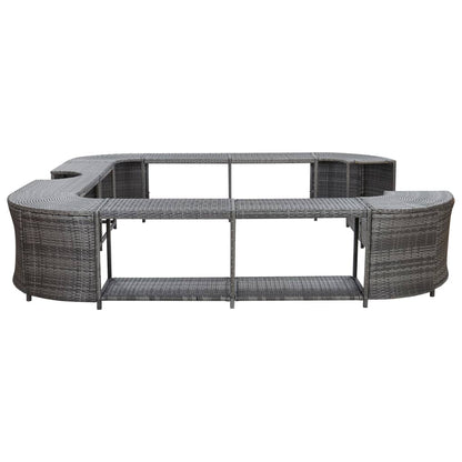 Spa-Ombouw Vierkant 268X268X55 Cm Poly Rattan Grijs