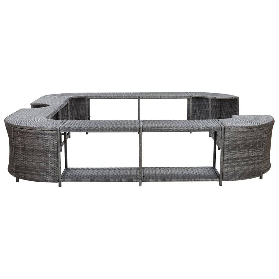 Spa-Ombouw Vierkant 268X268X55 Cm Poly Rattan Grijs