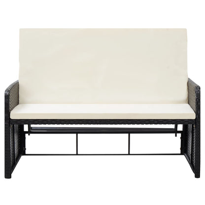 -Delige Loungeset Met Kussens Poly Rattan Zwart